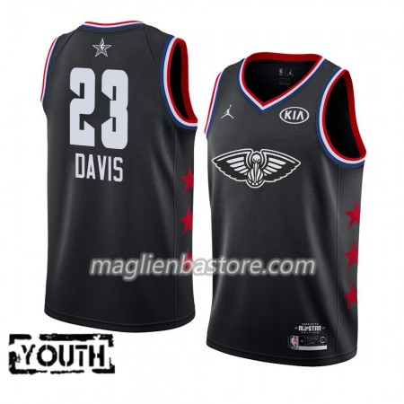 Maglia New Orleans Pelicans Anthony Davis 23 2019 All-Star Jordan Brand Nero Swingman - Bambino